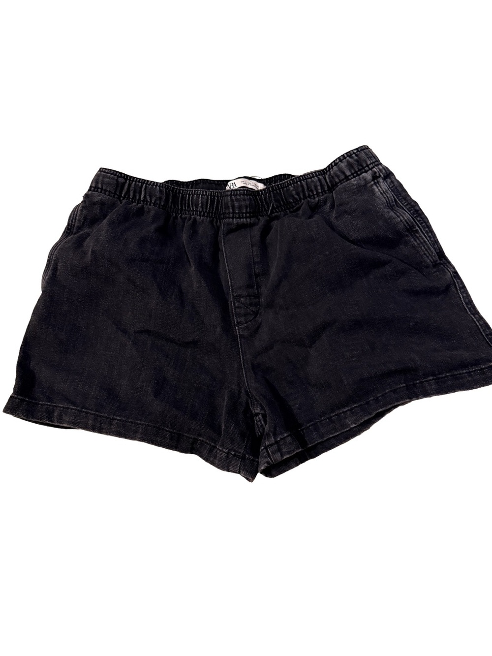 Zara Black High-Waist Elastic Casual Shorts